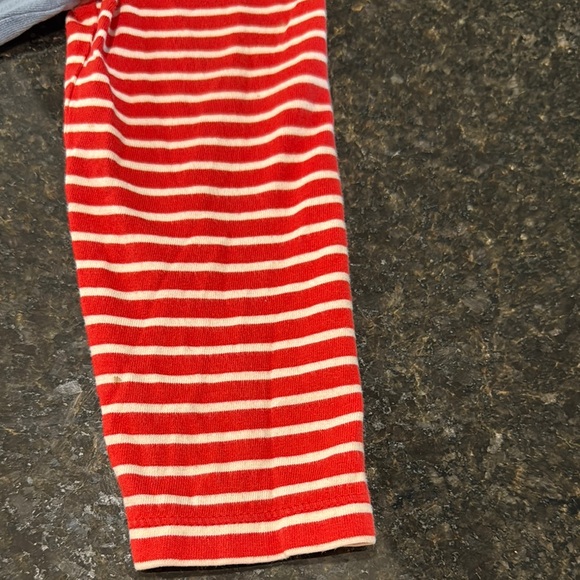 Blue Dress with Red Striped Sleeves - Picture 5 of 7